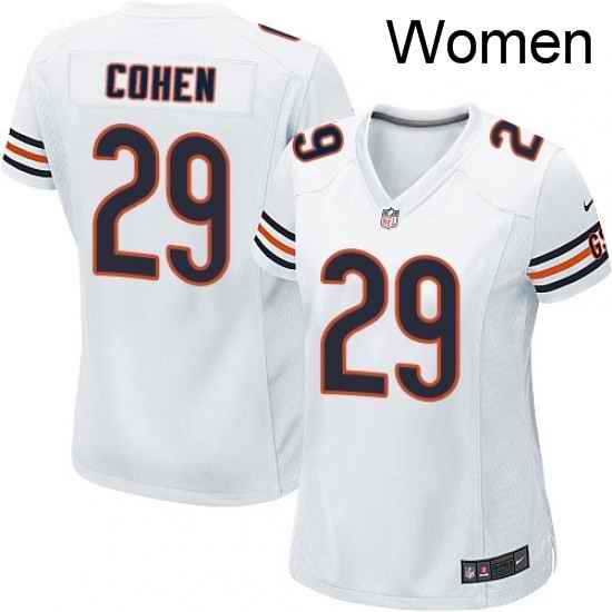Womens Nike Chicago Bears 29 Tarik Cohen Game White NFL Jersey